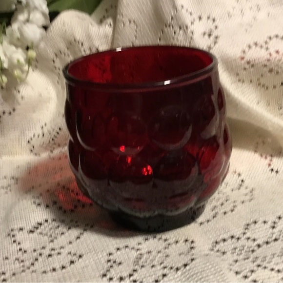 Vintage Anchor Hocking Ruby Red Bubble Rocks/Juice Glass - Picture 2 of 7